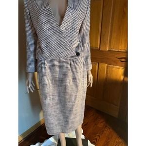 THAT'S ME Suit Women Size 5/6 Pink/Black/White 2PCs Blazer & Skirt Suit Set